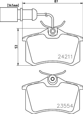 HELLA PAGID 8DB 355 013-131 - Тормозные колодки, дисковые, комплект autospares.lv