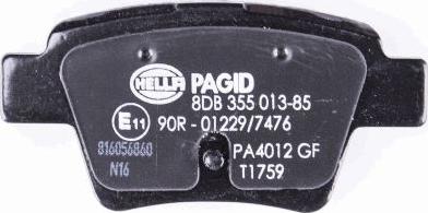 HELLA PAGID 8DB 355 013-851 - Тормозные колодки, дисковые, комплект autospares.lv