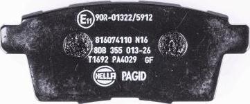 HELLA PAGID 8DB 355 013-261 - Тормозные колодки, дисковые, комплект autospares.lv