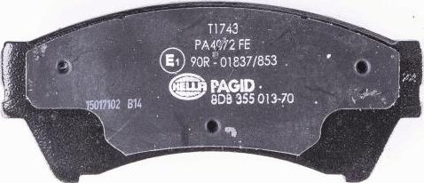 HELLA PAGID 8DB 355 013-701 - Тормозные колодки, дисковые, комплект autospares.lv