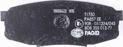 HELLA PAGID 8DB 355 013-771 - Тормозные колодки, дисковые, комплект autospares.lv