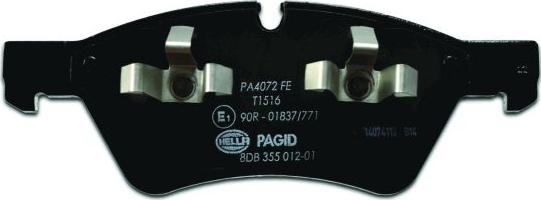 HELLA PAGID 8DB 355 012-011 - Тормозные колодки, дисковые, комплект autospares.lv