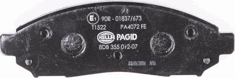 HELLA PAGID 8DB 355 012-071 - Тормозные колодки, дисковые, комплект autospares.lv
