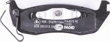 HELLA PAGID 8DB 355 012-181 - Тормозные колодки, дисковые, комплект autospares.lv