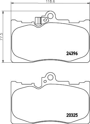 HELLA PAGID 8DB 355 012-121 - Тормозные колодки, дисковые, комплект autospares.lv