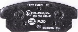 HELLA PAGID 8DB 355 012-331 - Тормозные колодки, дисковые, комплект autospares.lv