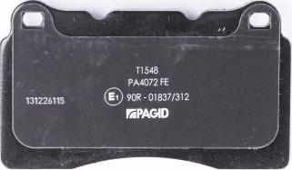 HELLA PAGID 8DB 355 012-291 - Тормозные колодки, дисковые, комплект autospares.lv