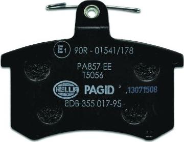 HELLA PAGID 8DB 355 017-951 - Тормозные колодки, дисковые, комплект autospares.lv