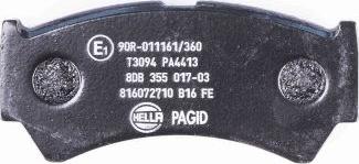 HELLA PAGID 8DB 355 017-031 - Тормозные колодки, дисковые, комплект autospares.lv