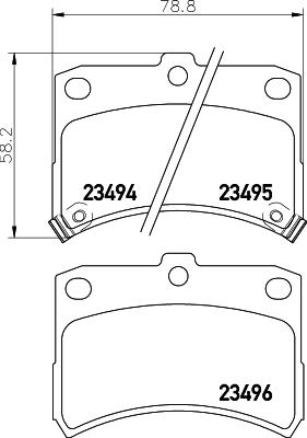 HELLA PAGID 8DB 355 017-121 - Тормозные колодки, дисковые, комплект autospares.lv