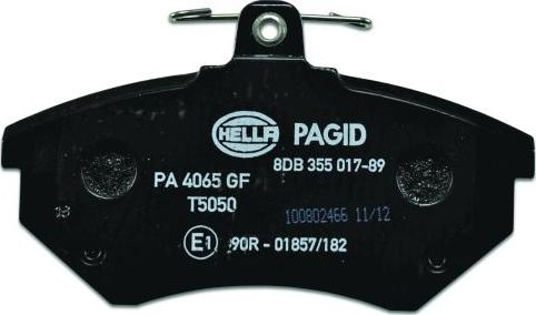 HELLA PAGID 8DB 355 017-891 - Тормозные колодки, дисковые, комплект autospares.lv