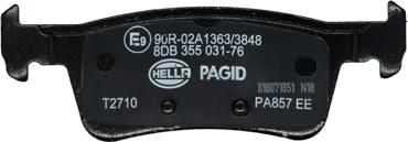 HELLA PAGID 8DB 355 031-761 - Тормозные колодки, дисковые, комплект autospares.lv