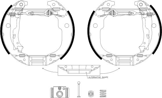 HELLA PAGID 8DB 355 038-131 - Комплект тормозных колодок, барабанные autospares.lv