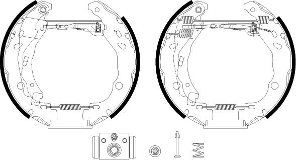 HELLA PAGID 8DB 355 038-121 - Комплект тормозных колодок, барабанные autospares.lv