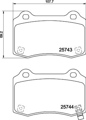 HELLA PAGID 8DB 355 037-621 - Тормозные колодки, дисковые, комплект autospares.lv