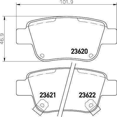 HELLA PAGID 8DB 355 029-621 - Тормозные колодки, дисковые, комплект autospares.lv