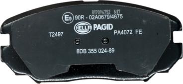 HELLA PAGID 8DB 355 024-891 - Тормозные колодки, дисковые, комплект autospares.lv