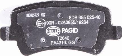 HELLA PAGID 8DB 355 037-821 - Тормозные колодки, дисковые, комплект autospares.lv