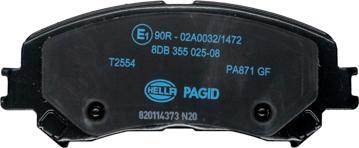 HELLA PAGID 8DB 355 025-081 - Тормозные колодки, дисковые, комплект autospares.lv