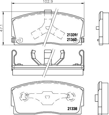 HELLA PAGID 8DB 355 026-911 - Тормозные колодки, дисковые, комплект autospares.lv