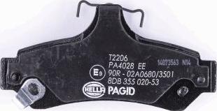 HELLA PAGID 8DB 355 020-531 - Тормозные колодки, дисковые, комплект autospares.lv