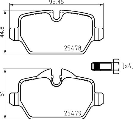 HELLA PAGID 8DB 355 020-111 - Тормозные колодки, дисковые, комплект autospares.lv