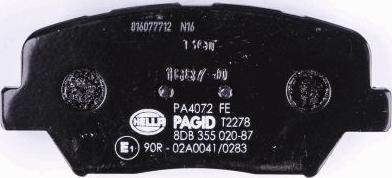 HELLA PAGID 8DB 355 020-871 - Тормозные колодки, дисковые, комплект autospares.lv