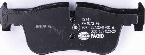 HELLA PAGID 8DB 355 020-201 - Тормозные колодки, дисковые, комплект autospares.lv