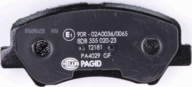 HELLA PAGID 8DB 355 020-231 - Тормозные колодки, дисковые, комплект autospares.lv