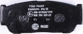 HELLA PAGID 8DB 355 020-221 - Тормозные колодки, дисковые, комплект autospares.lv