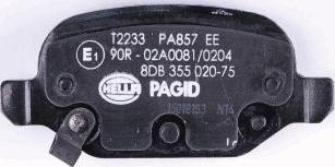 HELLA PAGID 8DB 355 020-751 - Тормозные колодки, дисковые, комплект autospares.lv