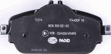 HELLA PAGID 8DB 355 021-551 - Тормозные колодки, дисковые, комплект autospares.lv