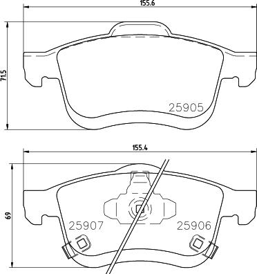 HELLA PAGID 8DB 355 021-801 - Тормозные колодки, дисковые, комплект autospares.lv