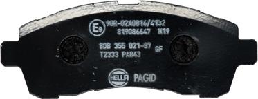 HELLA PAGID 8DB 355 021-871 - Тормозные колодки, дисковые, комплект autospares.lv