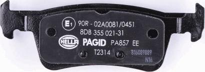 HELLA PAGID 8DB 355 021-311 - Тормозные колодки, дисковые, комплект autospares.lv