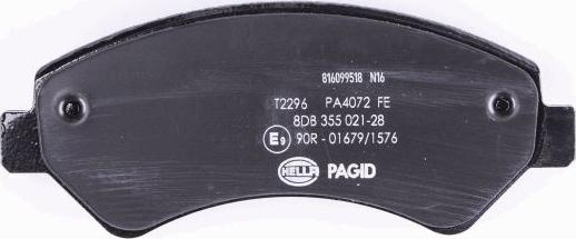 HELLA PAGID 8DB 355 021-281 - Тормозные колодки, дисковые, комплект autospares.lv