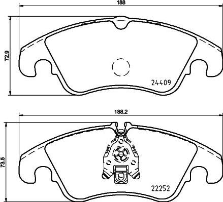 HELLA PAGID 8DB 355 023-221 - Тормозные колодки, дисковые, комплект autospares.lv