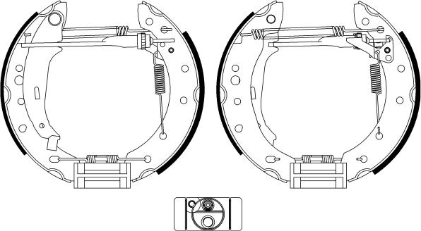 HELLA PAGID 8DB 355 022-901 - Комплект тормозных колодок, барабанные autospares.lv