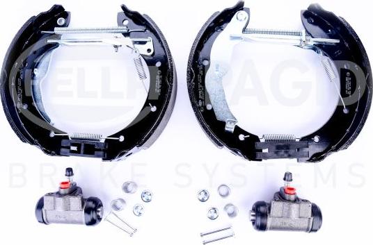 HELLA PAGID 8DB 355 022-411 - Комплект тормозных колодок, барабанные autospares.lv