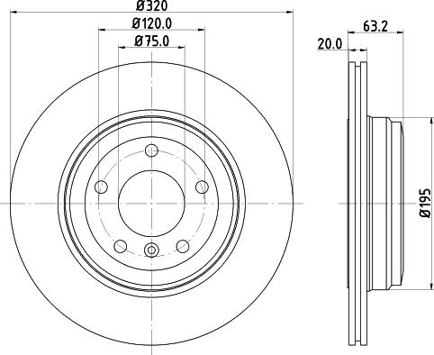 HELLA PAGID 8DD 355 124-571 - Тормозной диск autospares.lv