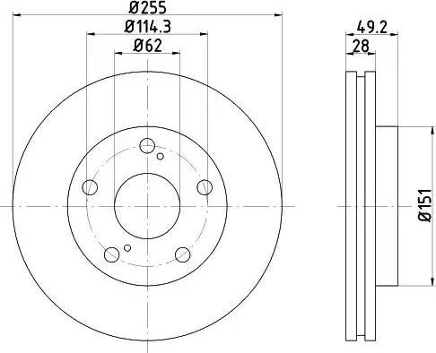 HELLA PAGID 8DD 355 104-911 - Тормозной диск autospares.lv