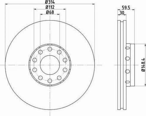 HELLA PAGID 8DD 355 104-351 - Тормозной диск autospares.lv