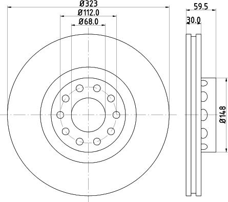 HELLA PAGID 8DD 355 106-702 - Тормозной диск autospares.lv