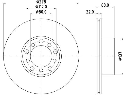 HELLA PAGID 8DD 355 100-401 - Тормозной диск autospares.lv