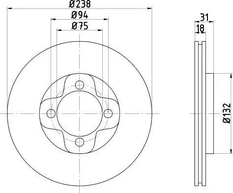 HELLA PAGID 8DD 355 101-981 - Тормозной диск autospares.lv