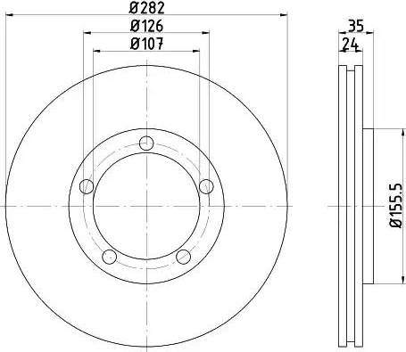 HELLA PAGID 8DD 355 101-521 - Тормозной диск autospares.lv