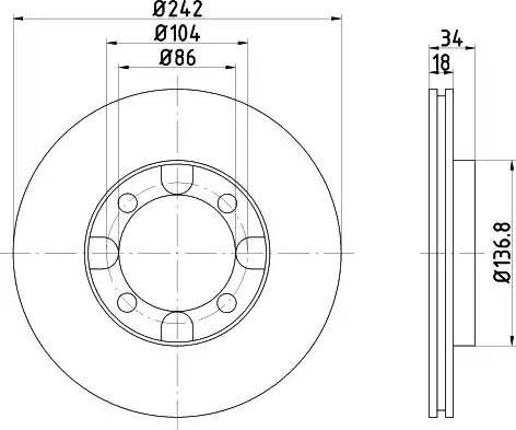 HELLA PAGID 8DD 355 101-151 - Тормозной диск autospares.lv