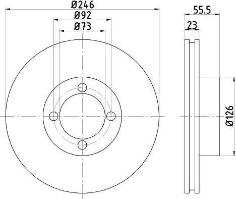 HELLA PAGID 8DD355101201 - Тормозной диск autospares.lv