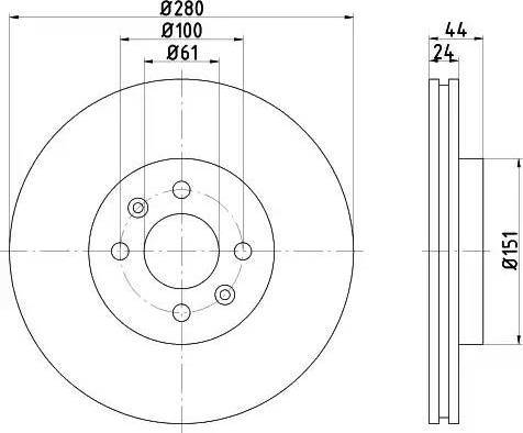 HELLA PAGID 8DD 355 108-651 - Тормозной диск autospares.lv