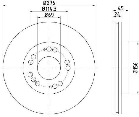 HELLA PAGID 8DD 355 108-741 - Тормозной диск autospares.lv